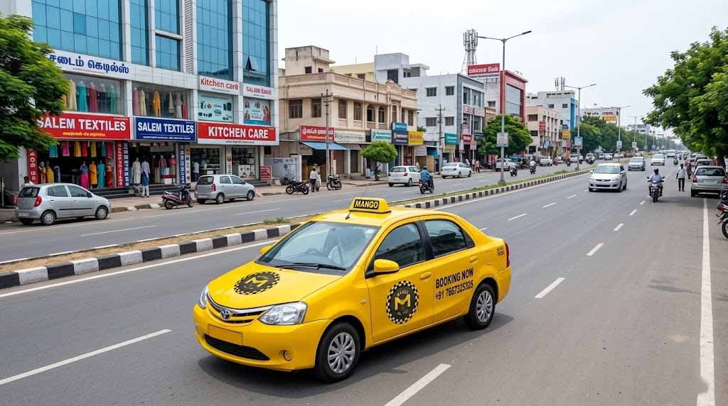 Salem travel service taxi on city road