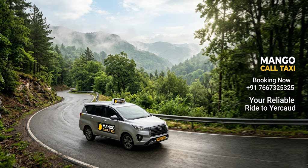 taxi service in Yercaud on scenic hill road